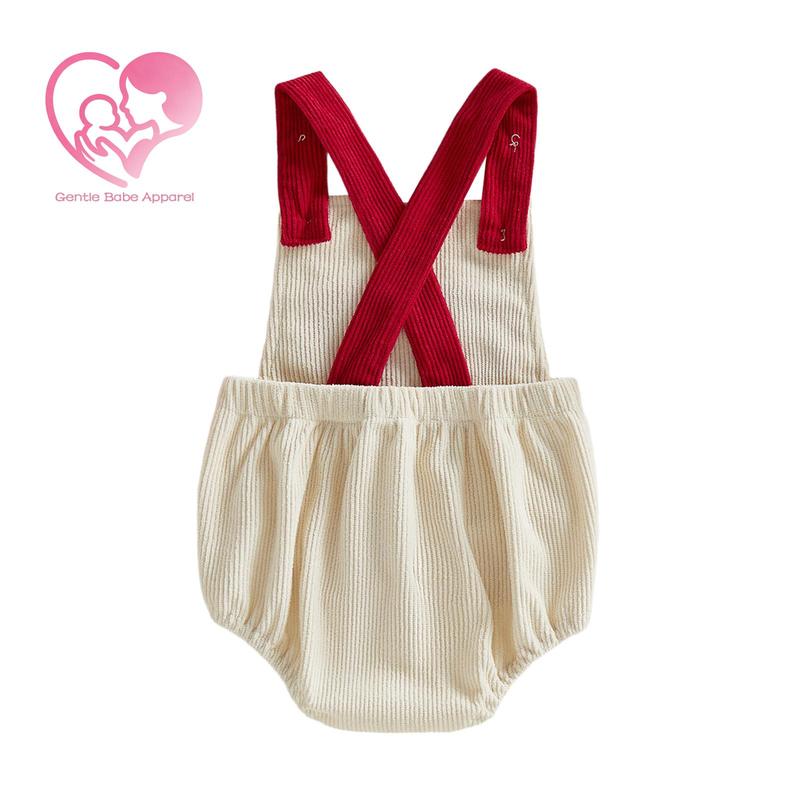 GBA Infant Baby Boy Girl Valentine's Romper Sleeveless Cute Heart Letters Embroidery Bubble Jumpsuit Spring Summer 0-18 Months