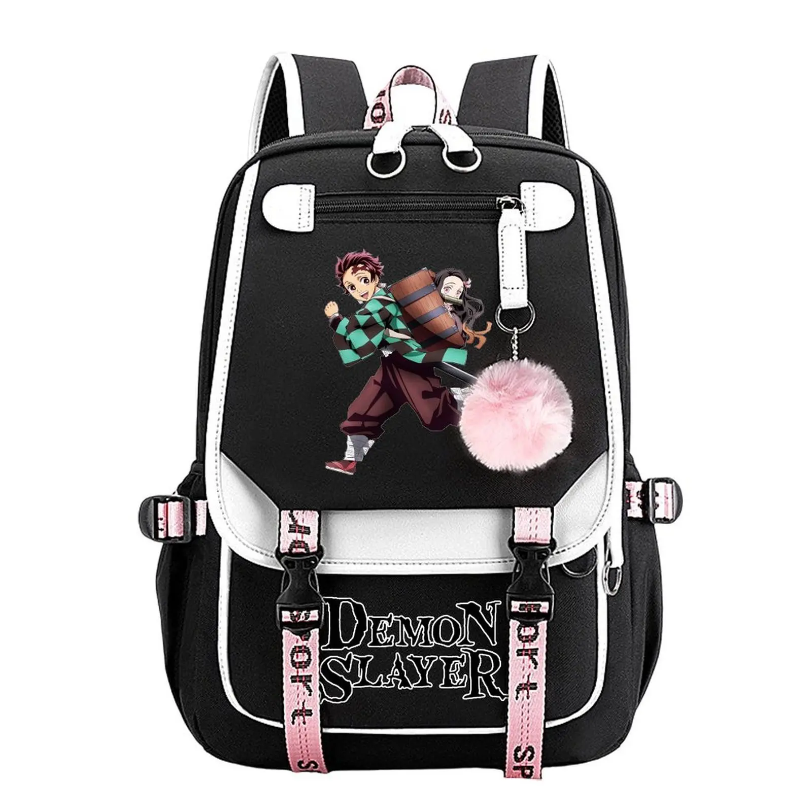Tanjiro Kamado- Trendy Youth Backpack for Boys & Girls, Large Capacity Anime Aesthetic Laptop Backpack for Teens, Breathable Adjustable Straps, Aesthetic Must-Have Gift | 11.4''×18.1''