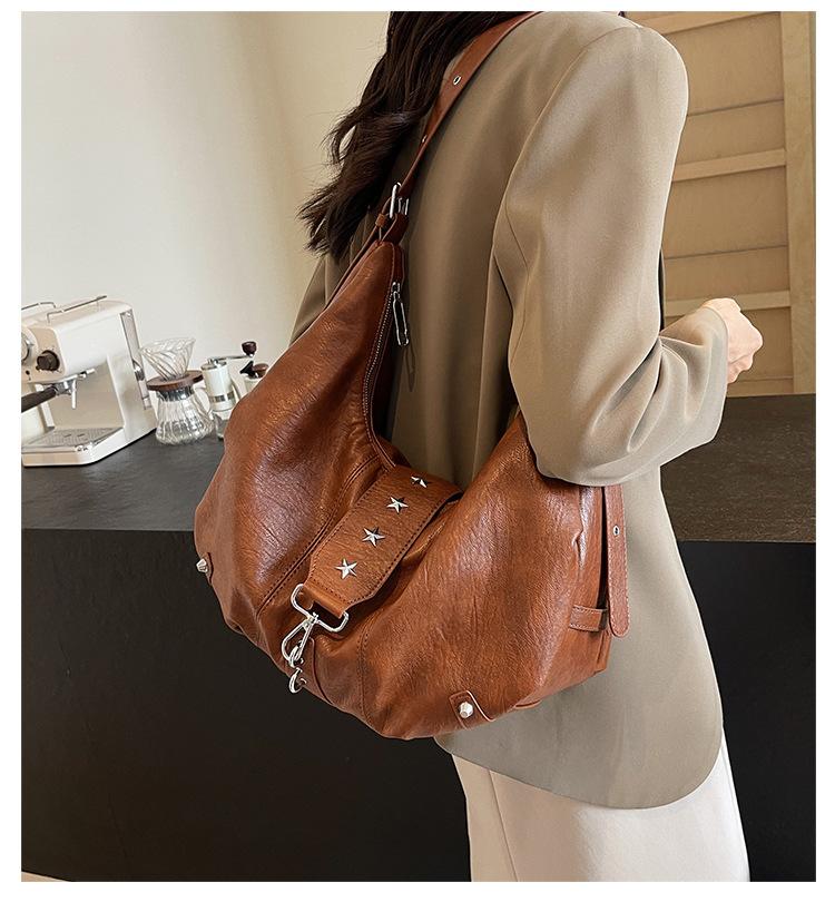 Large Capacity Bag for Women – Casual Fashionable Retro Crossbody Bag with Shoulder Strap – High-End Style Dumpling Bag Trend