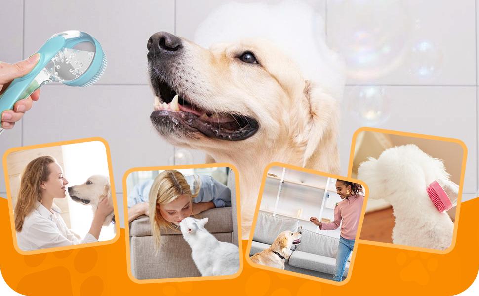 Pet Bath Brush Blue Fine Teeth Pet Bath Brush Blue Fine Teeth