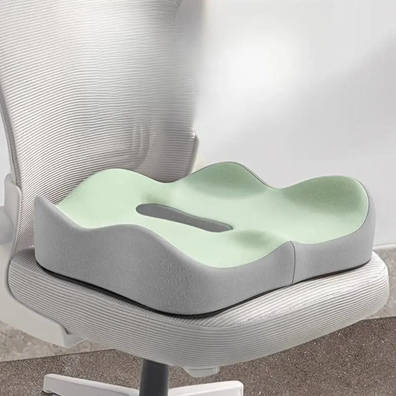 Ergonomic Memory Foam Tailbone Cushion for Office Chair Support, Washable Soft Seat Pad in Light with Trim, Wheelchair and Car Seat Comfort