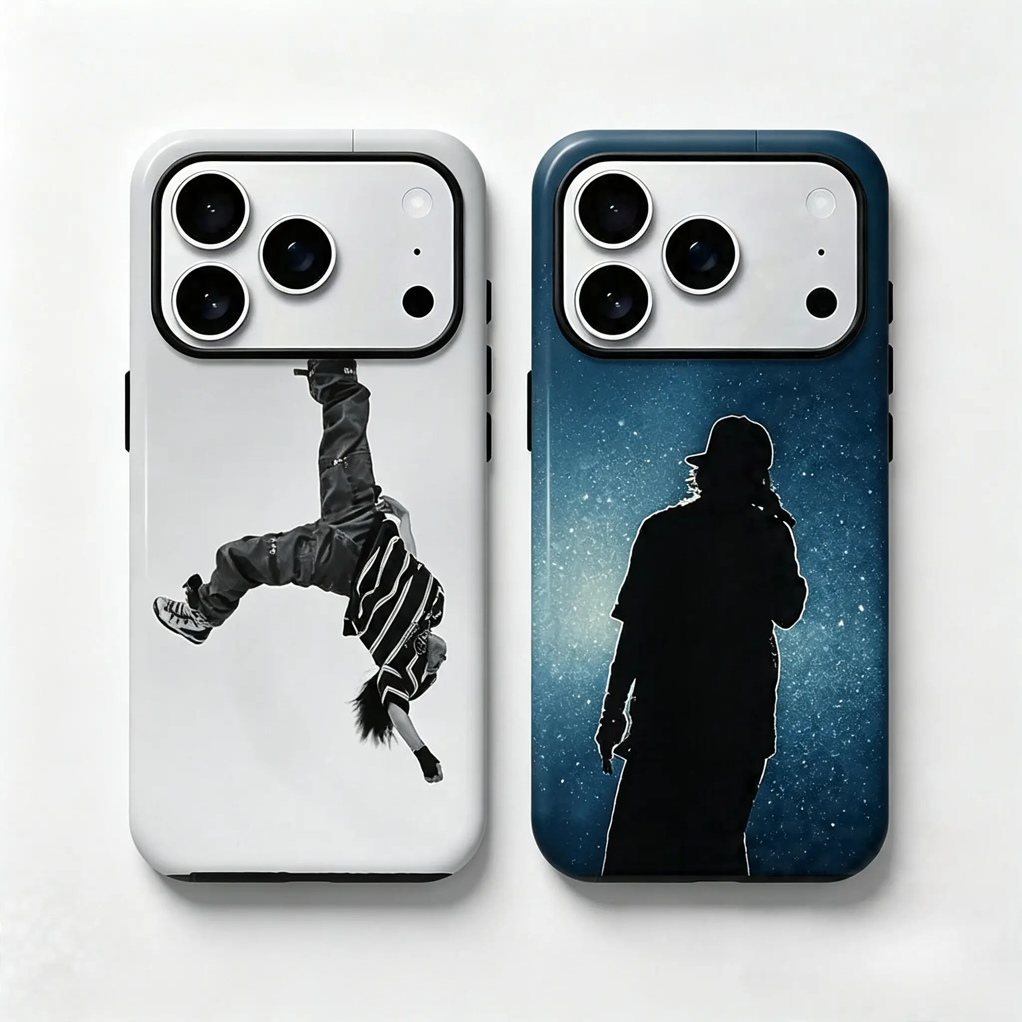 Billie Show Your Love for Eilish Compatible with iPhone 11/12/13/14/15/16/17 (Pro Max/Plus) - Perfect for Fans on Every Occasion,Trendy Streetwear Silhouette Phone Case, Hip Hop Dancer Print Large Window Camera Protection Shockproof Cover
