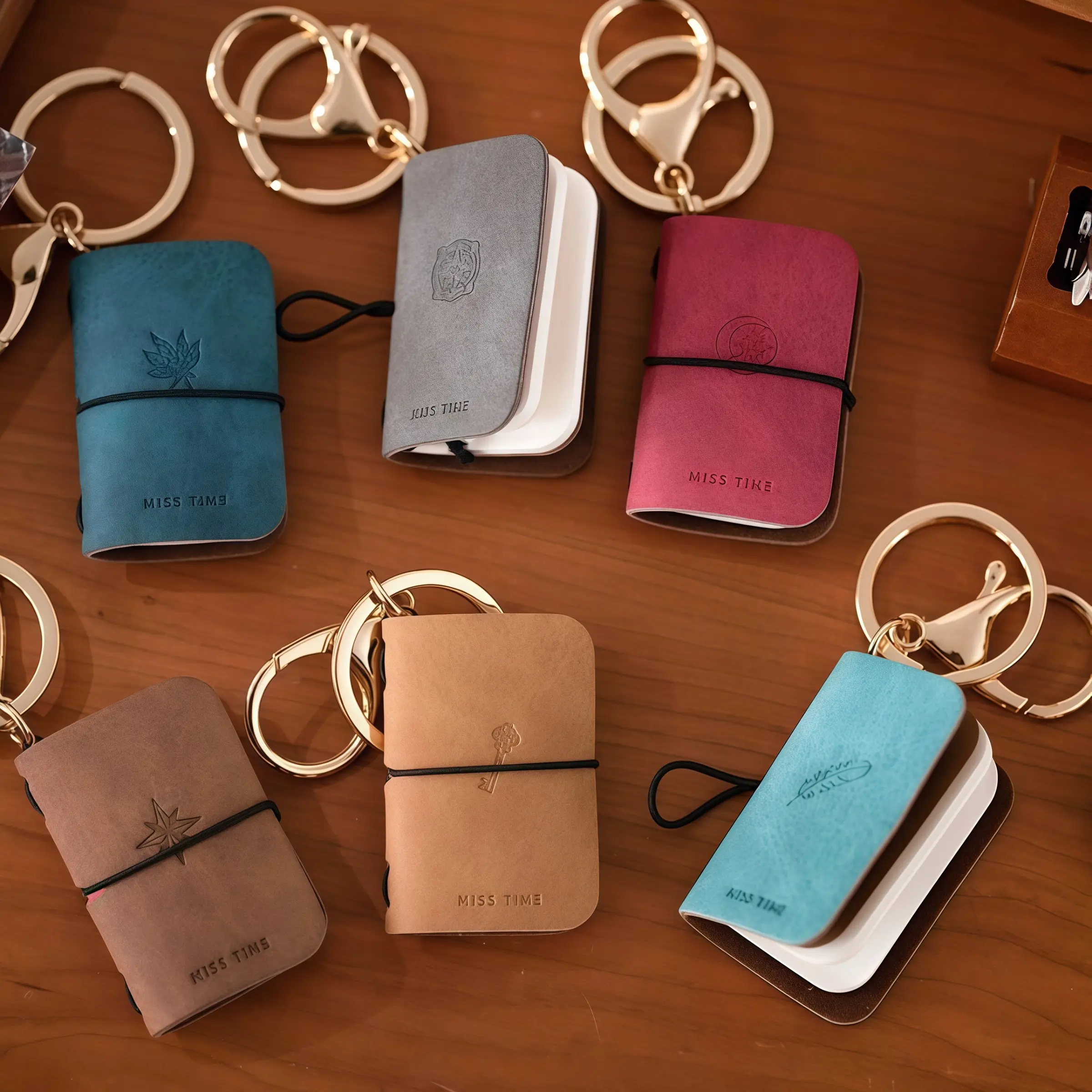 6-Pack Ultra Mini Pocket Notebook, Creative Leather Handmade Journal, Multi-Use Mini Carry Notebook, Keychain, Blank Pages, Keychain Accessory