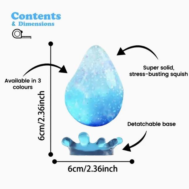 Dream Water Drop Squishy Toy Squeeze Toy Sensory Stress Relief, Slow Rebound,Ideal for Autism Kids,Unisex