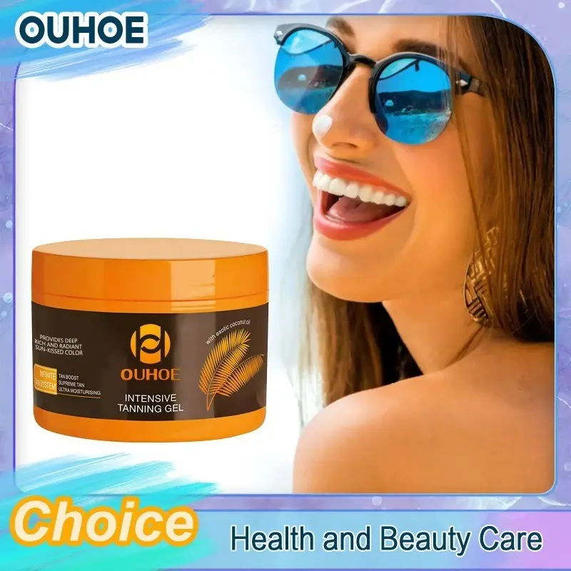 Intensive Tanning Gel Accelerator Bronzing Solarium Sunbeds Summer Long Lasting Repair Moisturizing Face Body Self Tanner Cream Moisturizer