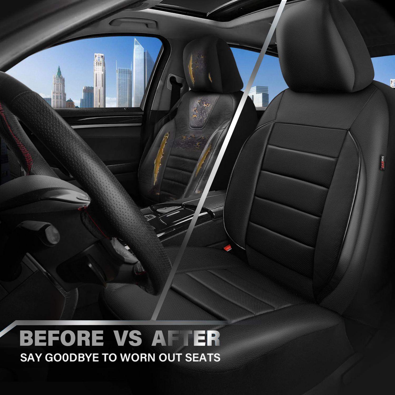 Leather Car Seat Covers Full Set Universal waterproof, 3D Foam Support  Universal Fit for Trucks Vans SUVs Sedans Automotive ,Airbag Compatible