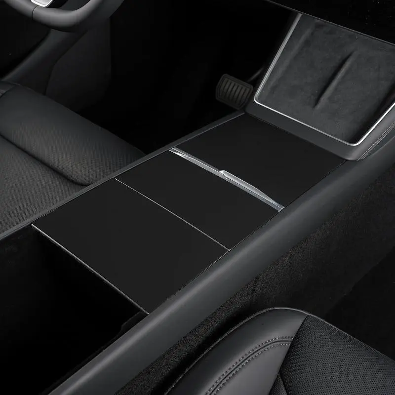 3-Pack Silicone Console Wraps for Tesla Model 3 Highland & Model Y Juniper, Non-Adhesive No-Residue Static Interior Protective Mats, Chic Dustproof Fingerprint-Proof Car Accessories Interior Auto Accessories, Smooth