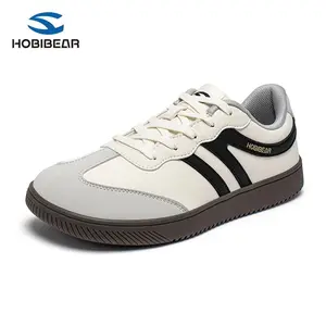 HOBIBEAR German Army Trainers Retro Tennis Shoes Lace Up Sneakers Wide Toe Box Barefoot Feel Anti-Slip Sole Breathable Mesh Unisex Sport Daily Wear cute shoes black shoes