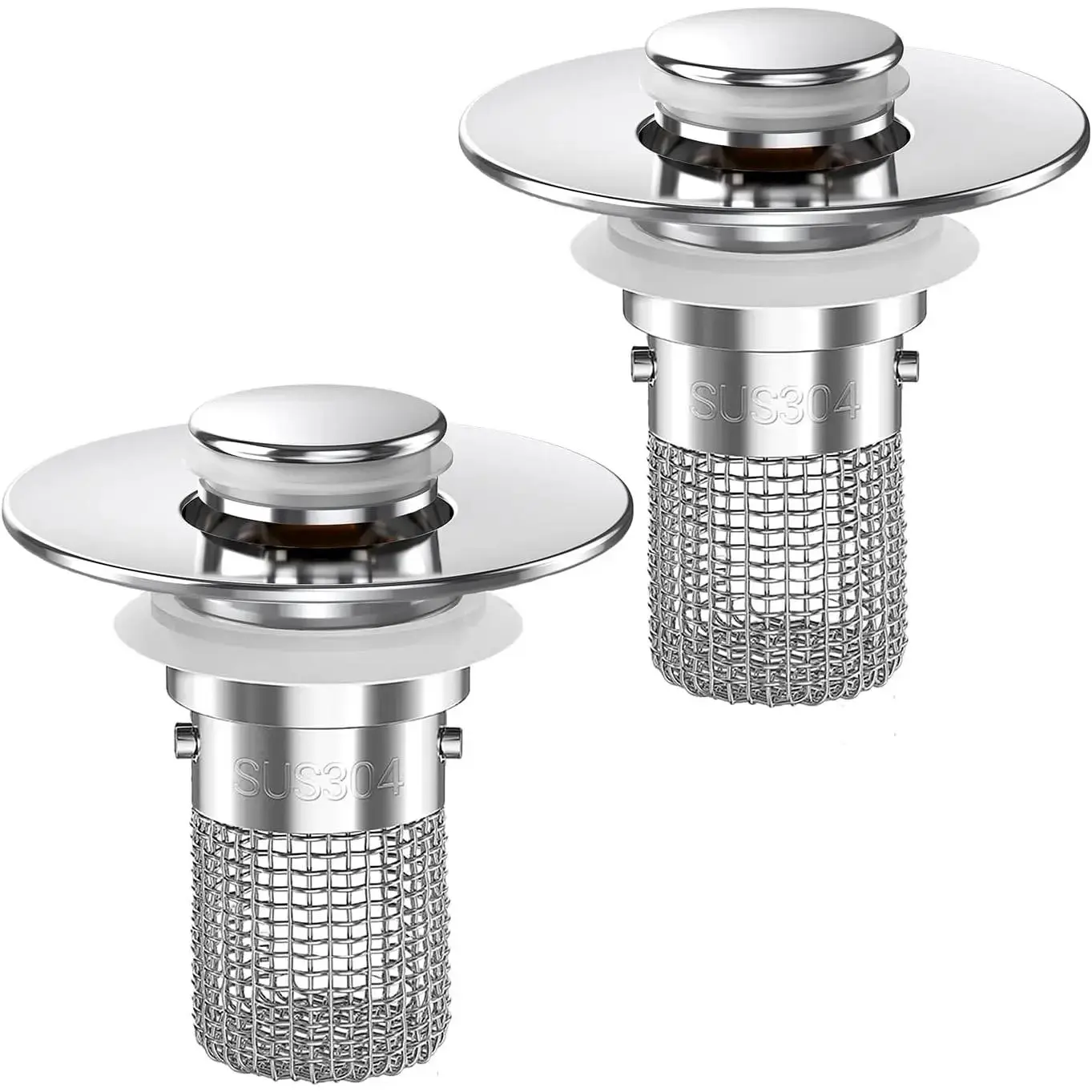 Bathroom Sink Drain Strainer,Pop-up Sink Drain Strainer with Removable Stainless