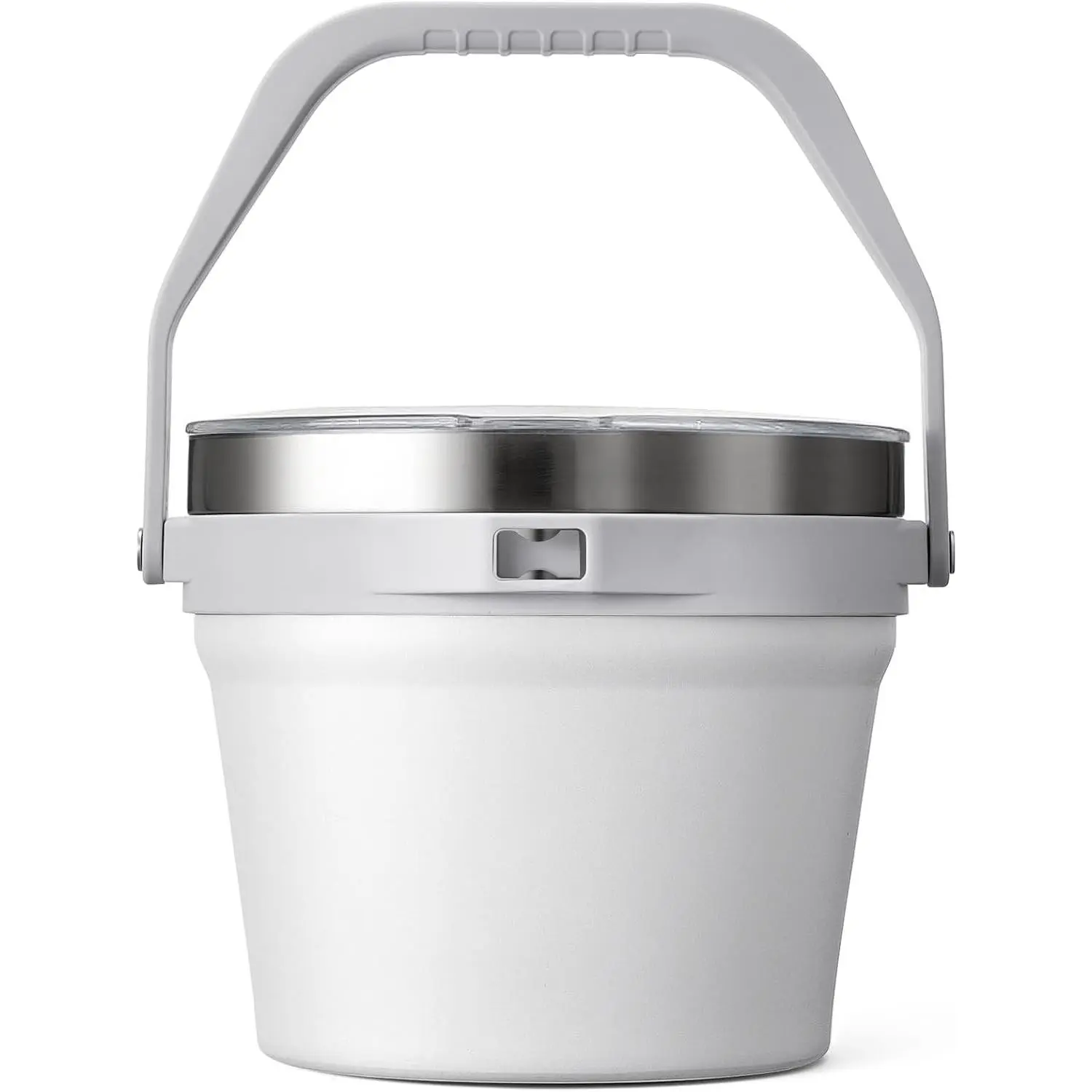 7L Insulated Ice Bucket with Lid，Double Wall Vacuum Stainless Steel Beverage Bucket Keeps Frozen Longer，Holds 6 Longnecks or 3 Bottles of Wine，for hot food, Large Parties(No Accessories, White)