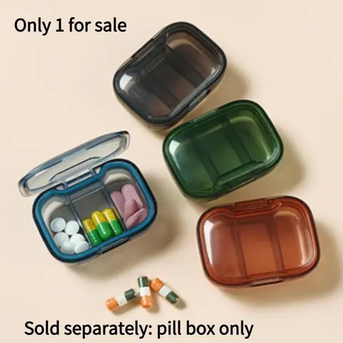 3-grid Pill Storage Box, Portable Mini Pill Organizer, Medicine Organizer, Supplement Organizer, Multifunctional Pill Storage Box, Small Items Storage Box for Home & Outdoor, Portable Vitamin Organizer