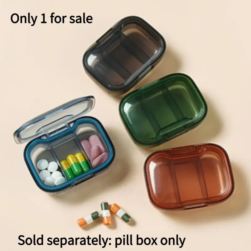 3-grid Pill Storage Box, Portable Mini Pill Organizer, Medicine Organizer, Supplement Organizer, Multifunctional Pill Storage Box, Small Items Storage Box for Home & Outdoor, Portable Vitamin Organizer