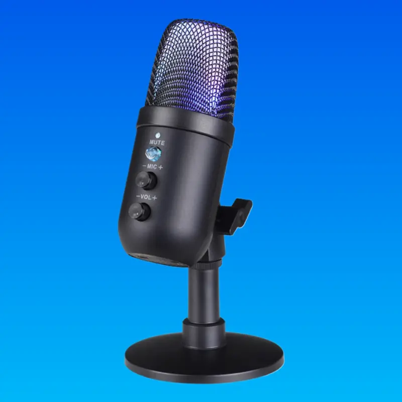 USB Condenser Microphone with Noise Reduction - Office Audio Device for Live Streaming, Gaming, Voice Recording & Karaoke, Compatible with Computers & Mobile Phones