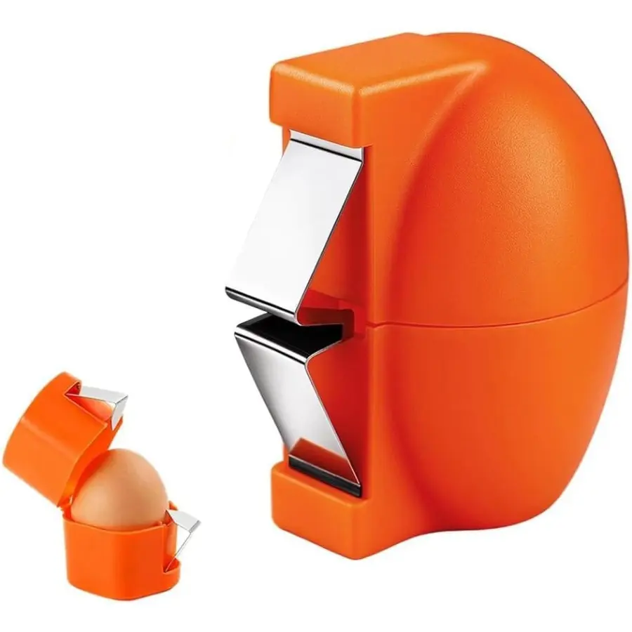 New Eggshell Cracker, Egg Shell Opener, Quickly Cuts Hard-Boiled Eggs, Boiled Egg Peeler, Stainless Steel Eggshell Breaker, Effortless Kitchen Gadget (1pcs)