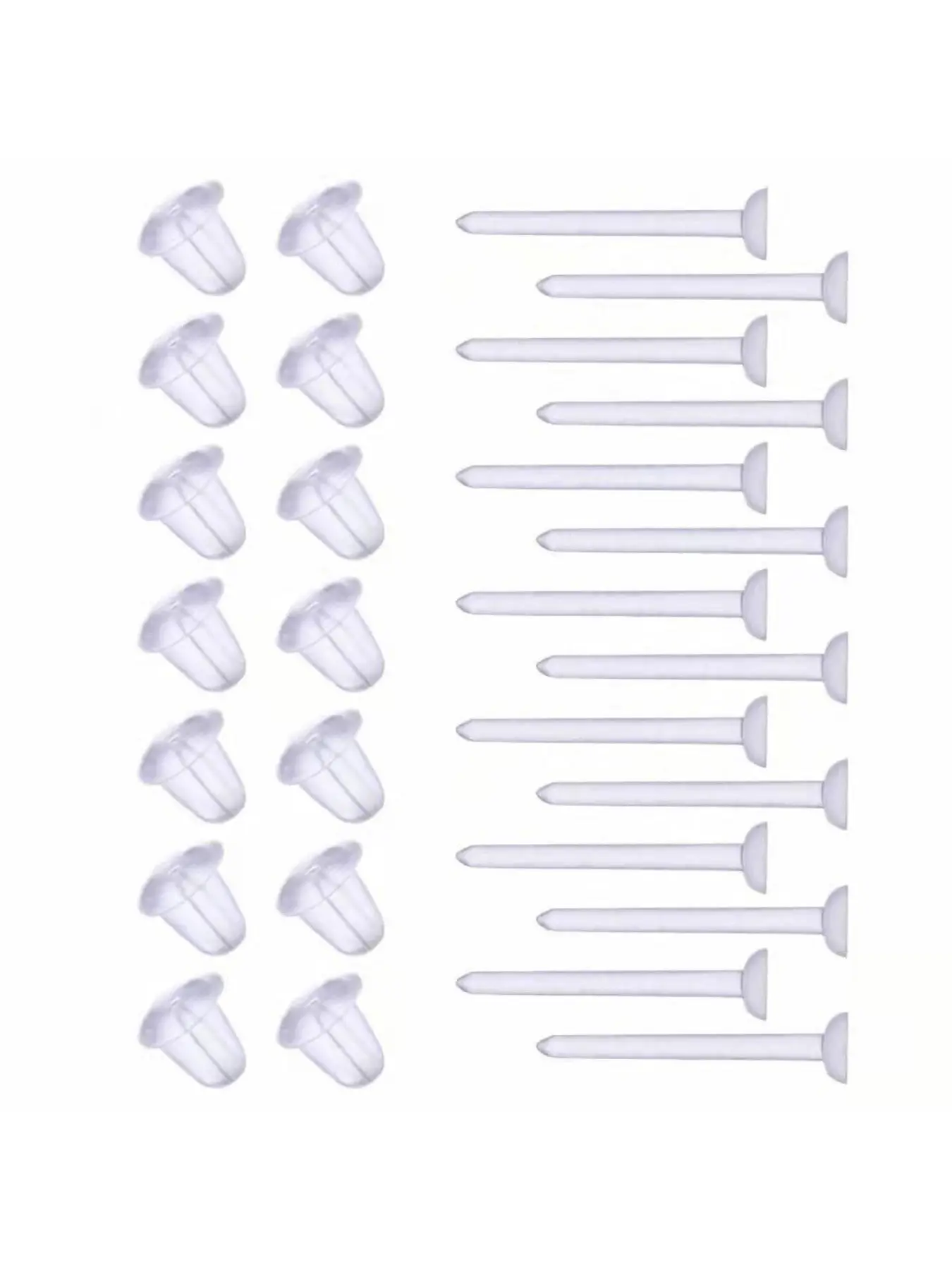 Plastic Earrings Clear Earrings Clear Post Earring Posts and Backs Silicone Stud 100 Pairs Back Blank Pins