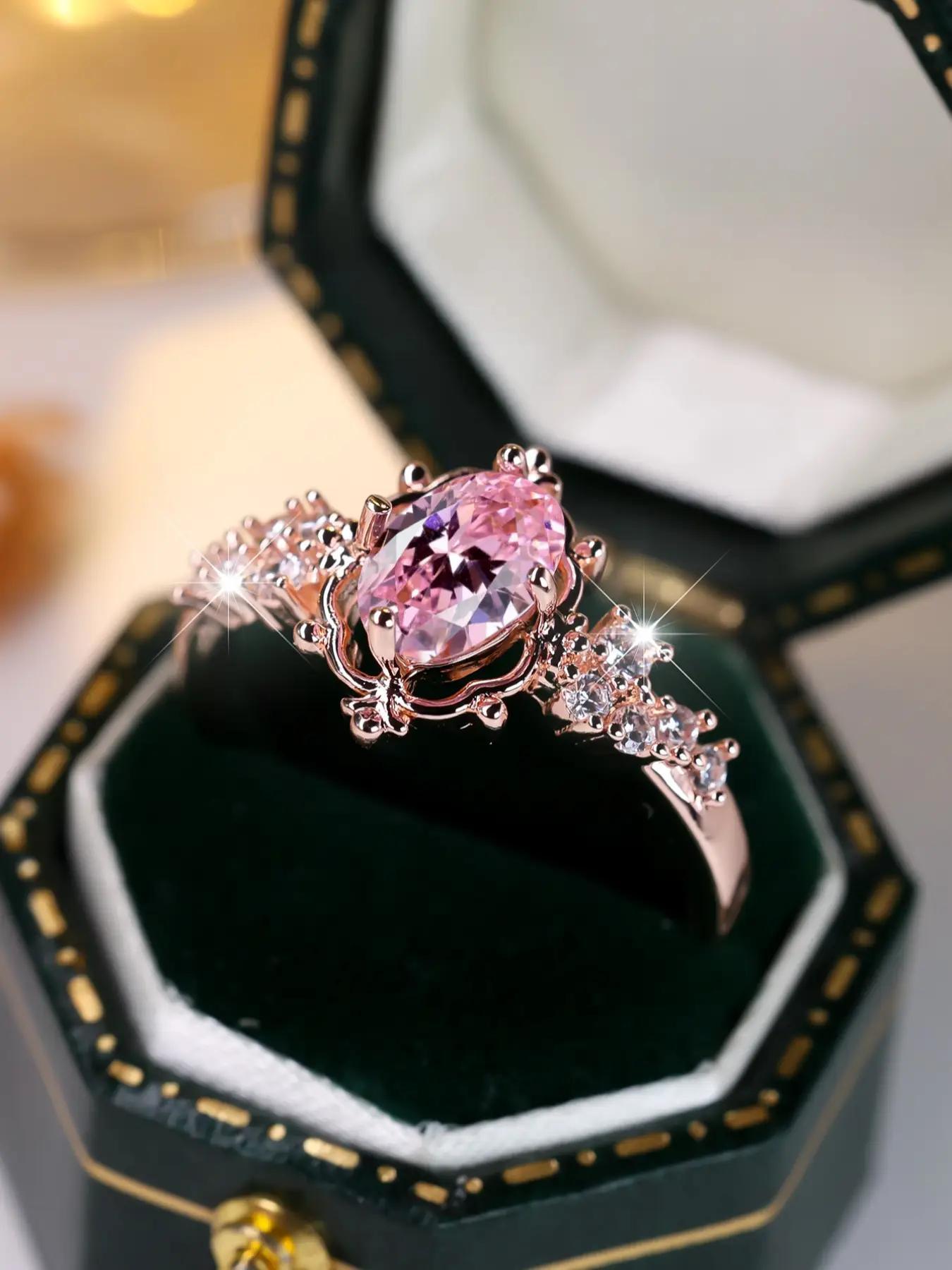 Fashion Rhinestone Decorated Ring, Elegant Artificial Zircon Decorated Ring For Women, Vintage Rings, Fashion Accessories For Party, Daily Clothing Decor For Girl, Artificial Gemstone Ring