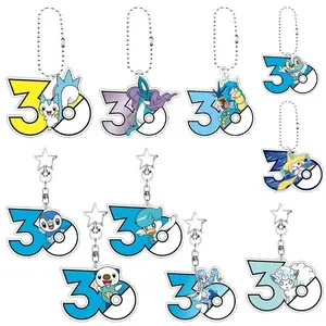 Anime Cartoon Pocket Monster Keychain Pendant Decor New Creative Acrylic Transparent Peripheral Backpack Accessories Keyring Toy