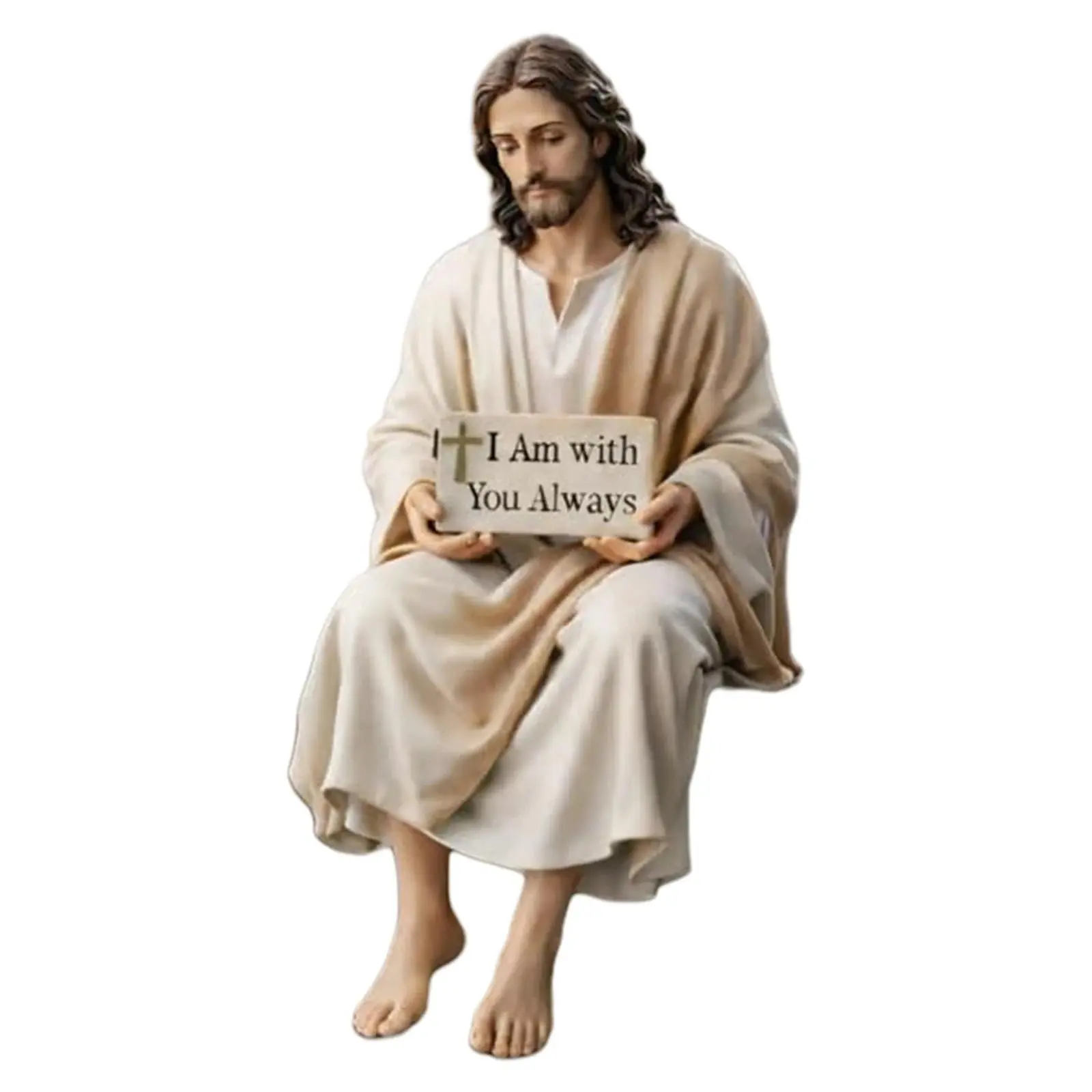 Jesus Figurine & Christian Statue – Sacred Desktop Ensemble & Divine Grace Motif, Viral TikTok Spiritual Aesthetic & Devotional Core Trend, Compact Lightweight & Stable Base Accessory for Car Dashboard Decor, Home Office Table Display, Spiritual Gift & Da