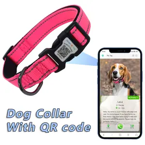 Dog Collar with Qr Code Tag, Scan to Enter Phone Number, Prevents Loss, Dual Layer Thickened, Reflective Strip for Night Safety