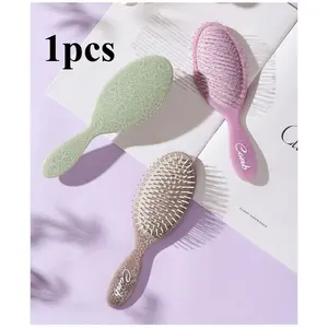 Square Air Cushion Comb with Box, Retro Pattern Design Haircut Comb for Curly Hair