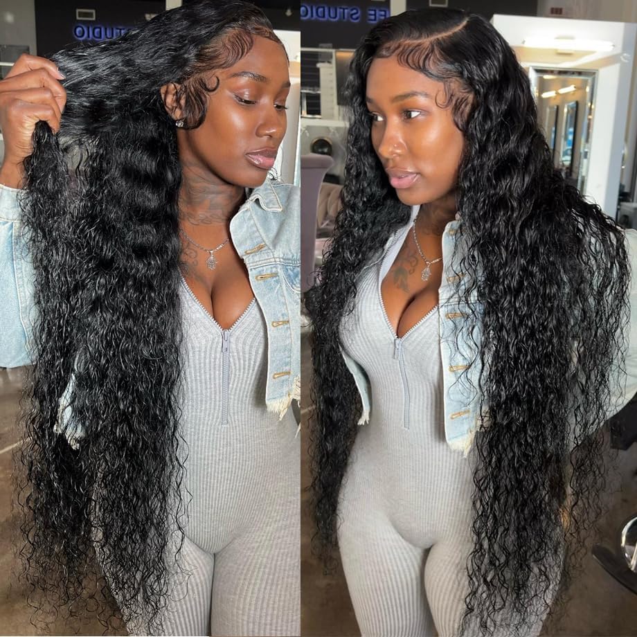 Bling Hair Human Hair Wig Deep Wave 13x4 13x6 Transparent HD Lace Frontal Wig for Women Pre Plucked Brazilian 4x4 Lace Closure Wig Curly 30 Inches 180% Natural Hairline TikTokShopHolidayHaul