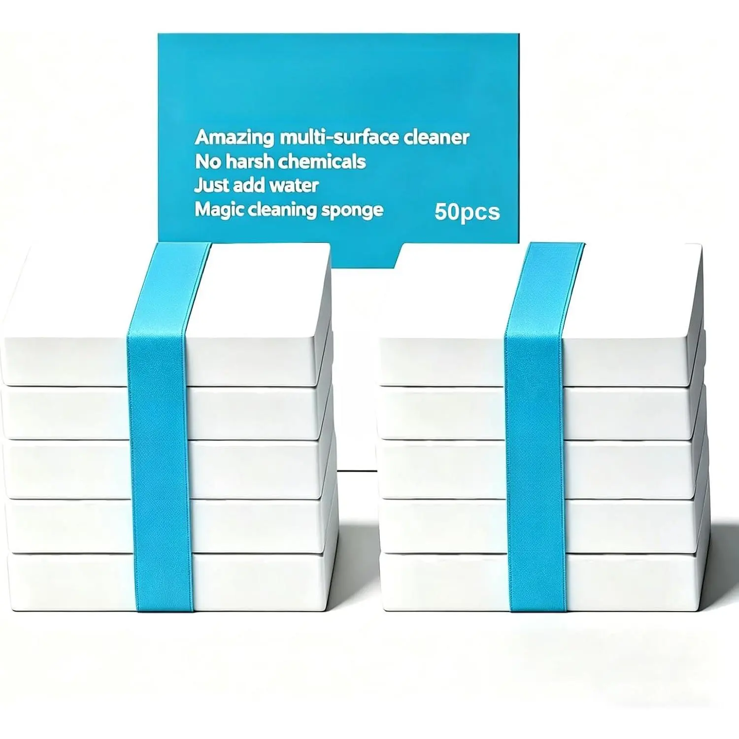 Multi-Functional  Cleaning Sponge, Wall Cleaning Sponge, Magic Eraser Sponge, 2.5 Times Stronger Cleaning Power, Suitable for  Household Surfaces, Bathroom, Walls, Shoes, 100x60x20mm,50PCS