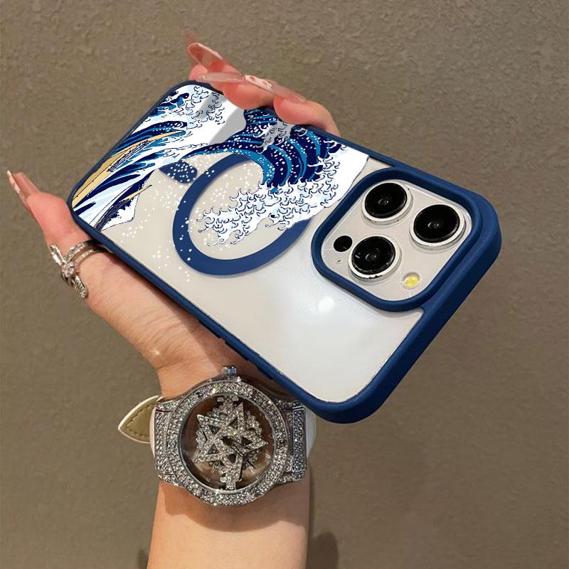 Premium Magnetic Phone Case for iPhone11/12/13/14/15/16/17/promax The Great Wave Off Kanagawa y2k cased MagSafe Ready, Anti-Fall, Springtok and Ultra-Thin Design |       Perfect for Everyday Use Protector Screen Protector, Accessories, Smartphone, Silicon