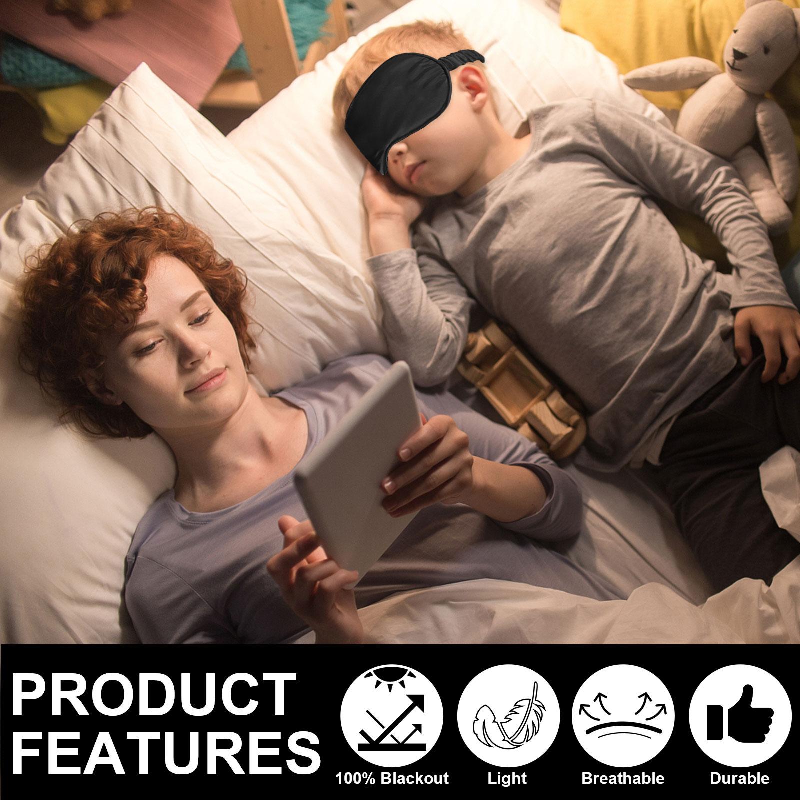 2pcs Satin Sleep Eye Masks, Elastic Blackout Eye Masks, Sleeping Eye Mask, Eye Covers For Travel & Nap