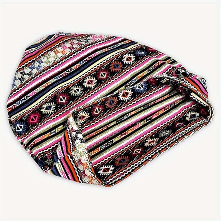 4 Pack Bohemian Style Double-Sided Skullies Caps for Men Women, Elastic Slouchy Beanie, Warm Winter Neck Gaiter, Casual Headwear, Machine Washable, Mixed Color, Suitable for Casual Attire & Cold Weather - Perfect Gift for Friends & Family