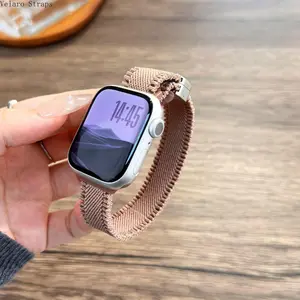 Slim Nylon Braided Apple Watch Band with Magnetic Clasp, Compatible with Series 1–11, Ultra & S10