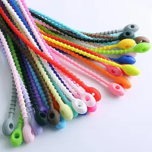 Silicone Zip Ties,Silicone Ties Clips,Reusable Rubber Zip Ties Cord&Cable, Multi Purpose Twist Ties, Food Sealing Tie, Cable Strap Cord Organizer, Household Snake Strap (30, 8.5in)