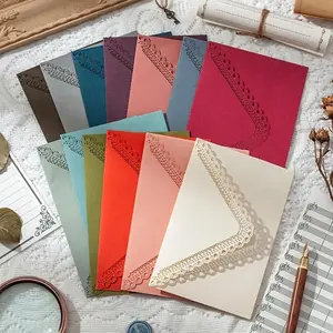 High-Quality Carved Colorful Vintage Lace Triangle Envelopes,Suitable for Letters,Invitations,Greeting Cards,And Wedding Invites