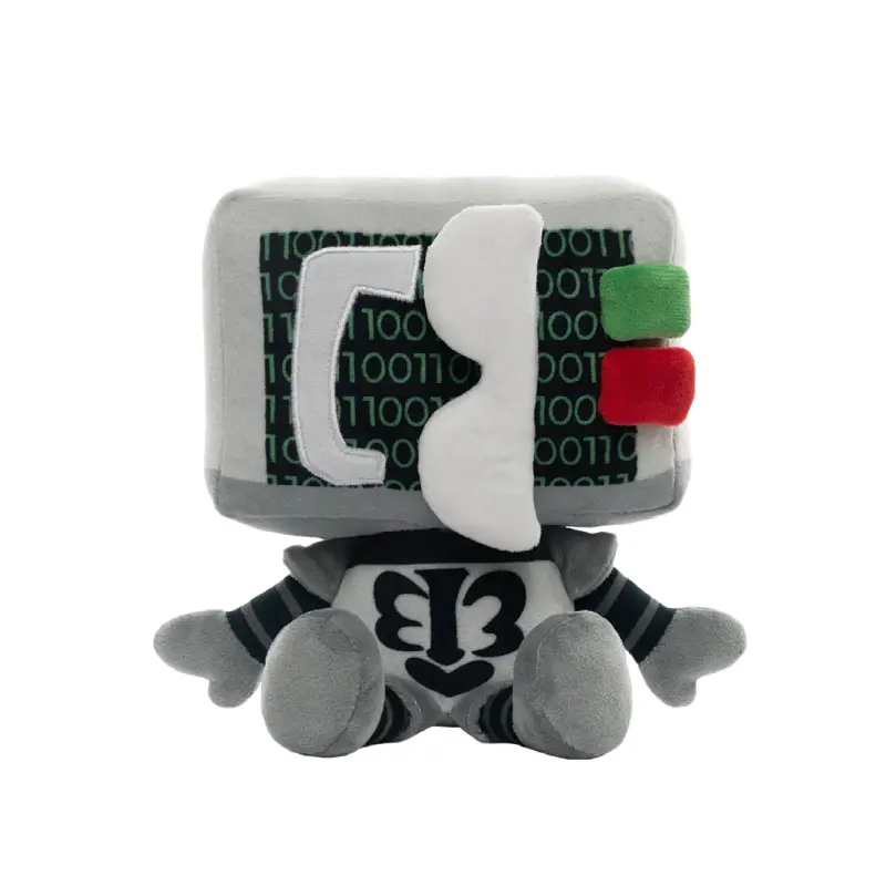 Soft Plush Retro TV-Shaped Skull Robot Collectible Doll - Old Computer Monster Character Shaped Stuffed Toy, Cute Collectibles Gift for Fans, Character Shaped Stuffed Toys
