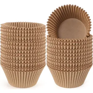 Jumbo Cupcake Liners Natural Muffin Baking Cups 300-Count, No Smell, Food Grade, Upgraded Grease-Proof Paper (Natural)
