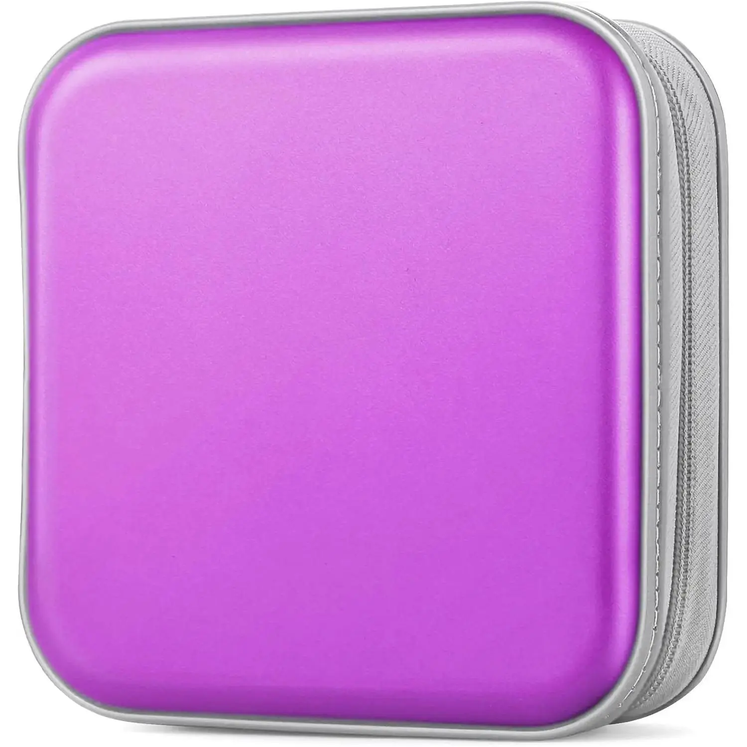CD Case, DVDs Wallet Holder, CD/DVD Case Wallet 40 Discs Heavy Duty Bag Binder Storage Booklet Album (Puple)