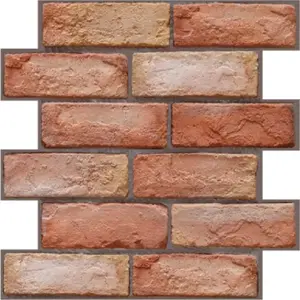 Lightweight PVC 3D Brick Pattern Self-Adhesive Wall Panels, 10 Pieces, 30x30cm, Easy Peel-And-Stick, Kitchen Splash-Resistant Decor