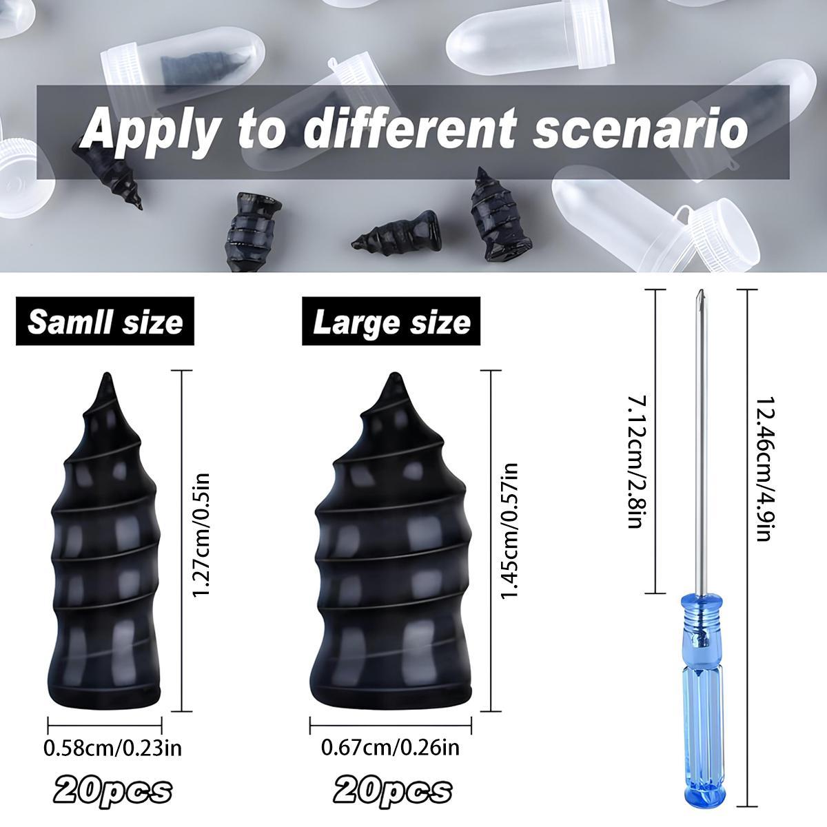 40/60 PCS Tire Repair Rubber Nails Kit with 2 Sizes - Fast Self-Service Spiral Screws Vacuum Tire Puncture Repair Tool for Car, Truck, Motorcycle, Tractor 40/60 PCS Tire Repair Rubber Nails Kit with 2 Sizes - Fast Self-Service Spiral Screws Vacuum Tire Puncture Repair Tool for Car, Truck, Motorcycle, Tractor