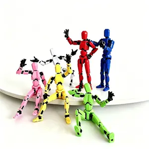 Lucky Titan T13 6-Pack 14cm 3D Printed Multi-Jointed Action Figures, 30-Point Movable Joint Poseable PLA Resin Model Kits, Customizable Blank Anime Mini Figures, Desktop Decor Collectible Toys, Ideal Gift for Anime Collectors & Model Hobbyists