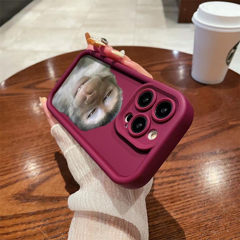 Cute Monkey Pattern Phone Case , Soft Silicone , Fully Protected and Shockproof For iPhone 16 15 Pro Max 14 16Pro 13 12 11 XSMAX Plus Funny Cover MEME