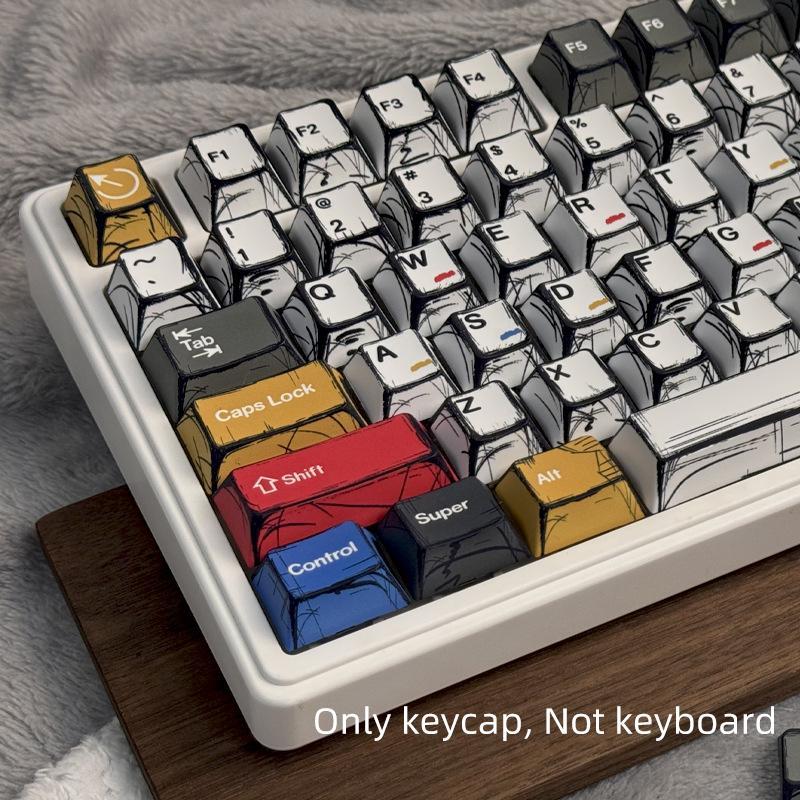 Mixed Color Keycap, PBT Material Keycap, Round Keycaps, Keyboard Keycap for 6.25U Space 61 68 75 87 98 100 104 108 Keyboard, Computer Accessories, Gaming Room Accessories, Boyfriend Gift #TOP PICKS