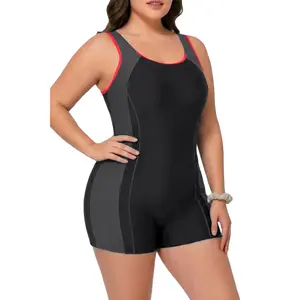 Daci Plus Size One Piece Swimsuit Women Athletic Boyleg Bathing Suit Full Coverage Swimwear DealsForYouDays
