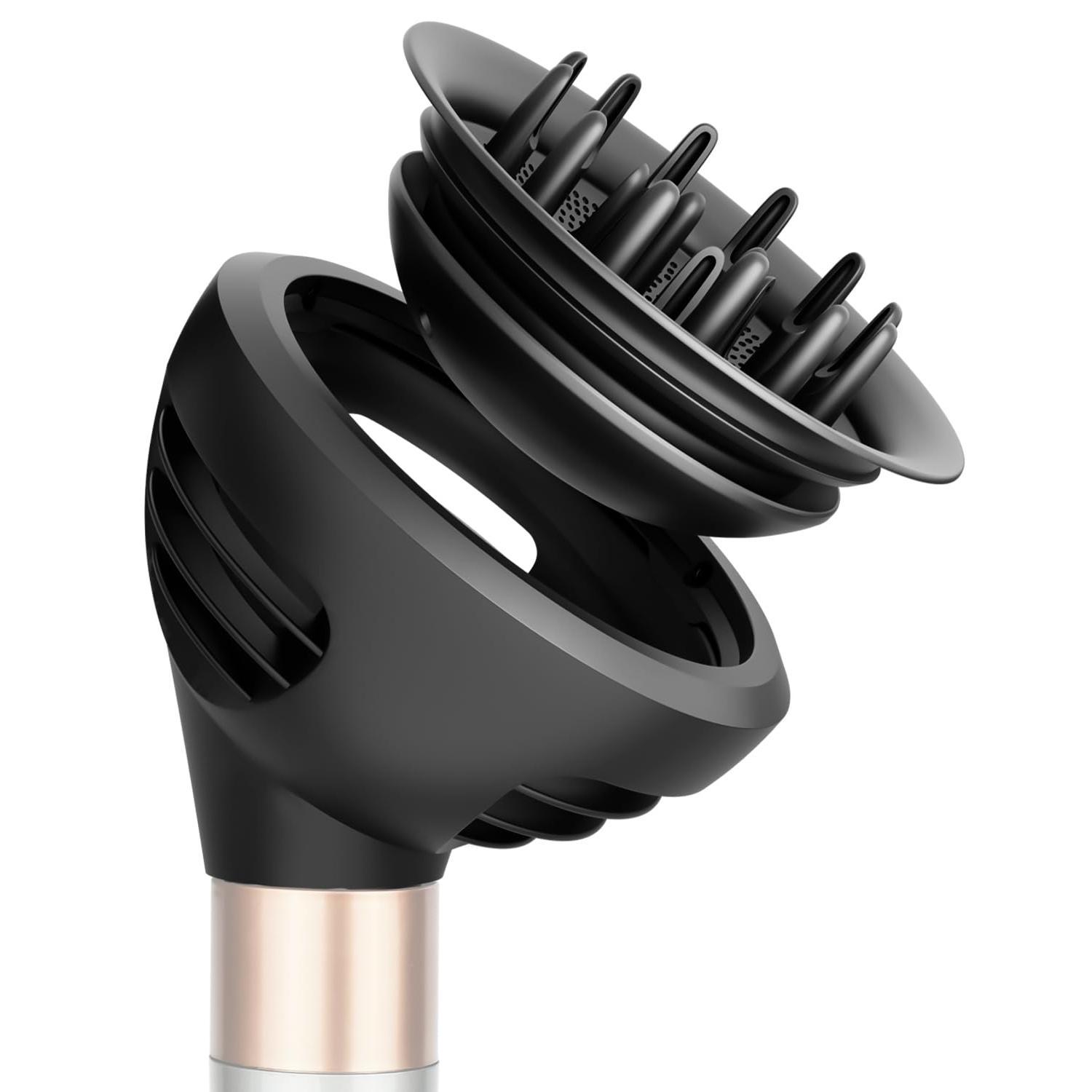 Curl Diffuser Attachment for Airwrap, Upgraded Nozzle Dome and Diffuse Modes for Faster Drying and Defined Curls, Grey
