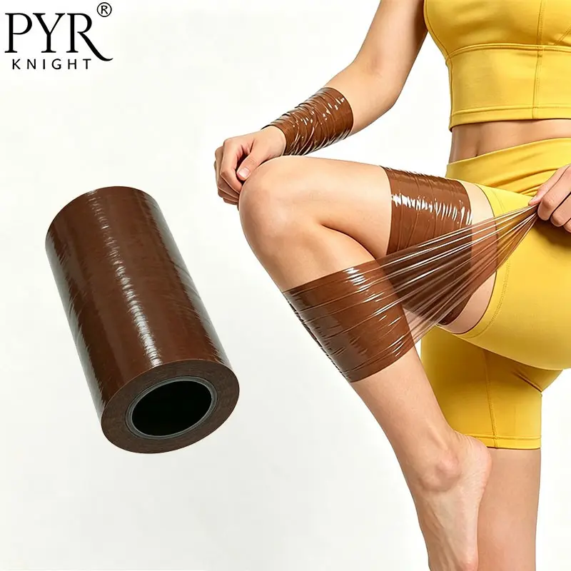 PYR KNIGHT long roll body shaping belt, High elasticity material, wrapped in thigh and arm wrap film, brown color, Seamless Fit, not tight, warm and comfortable, increases sweating, yoga, fitness, running, home leisure, sports assistance products