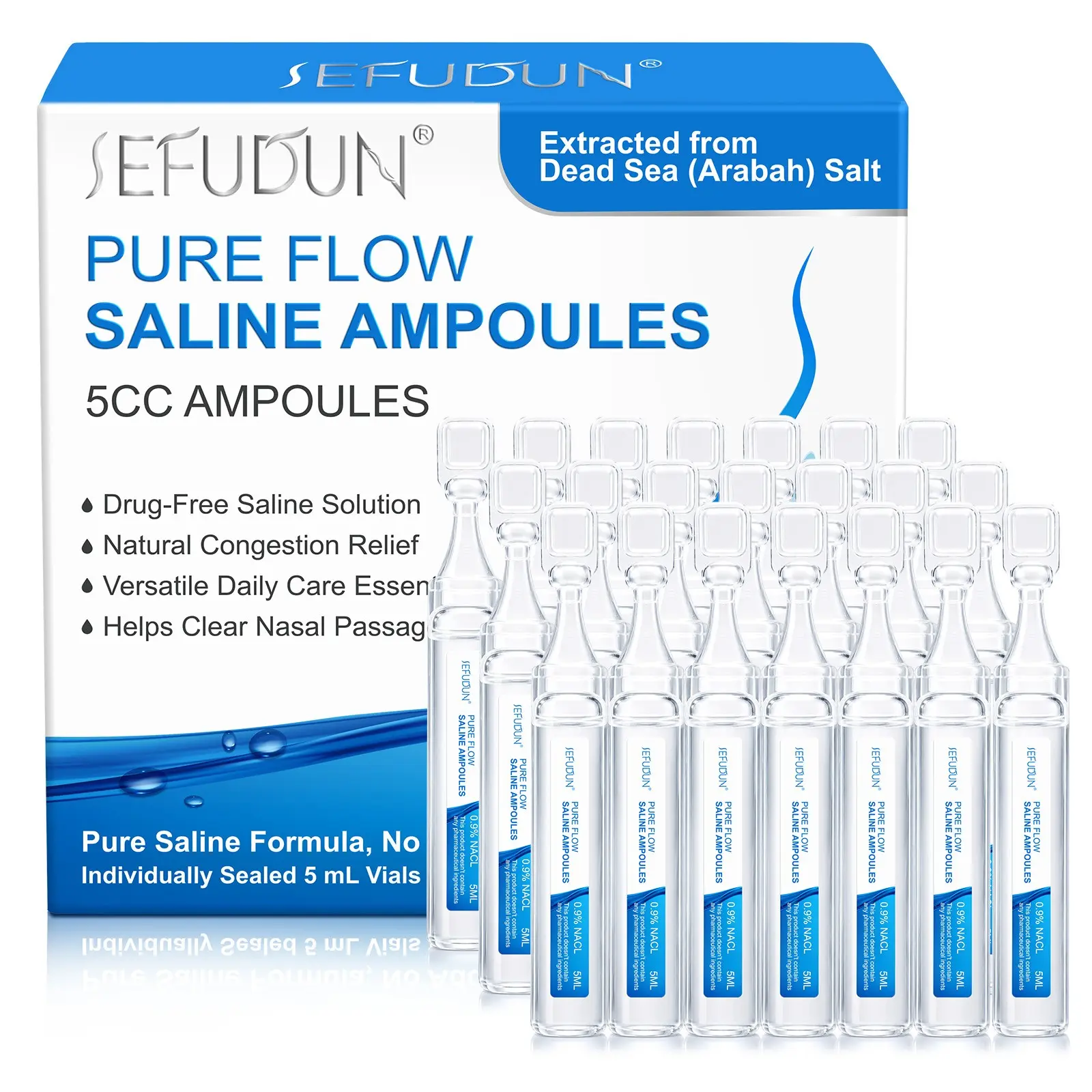 Sea Salt Saline Nasal Rinse Spray, 21 Bottles, Safe & Hygienic Daily, Moisturizes & Cleanses Skin, Supports Clear Breathing, Liquid Form, Saline Nose Spray