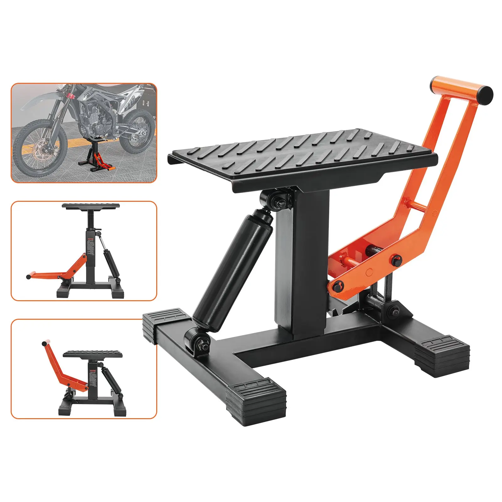 【Summerfinds】VEVOR Heavy-Duty Sturdy Hydraulic Dirt Bike Lift Stand, 440 lbs Capacity Adjustable Height Hoist Table for DIY Kawasaki Bikes, Repair & Maintenance Accessories