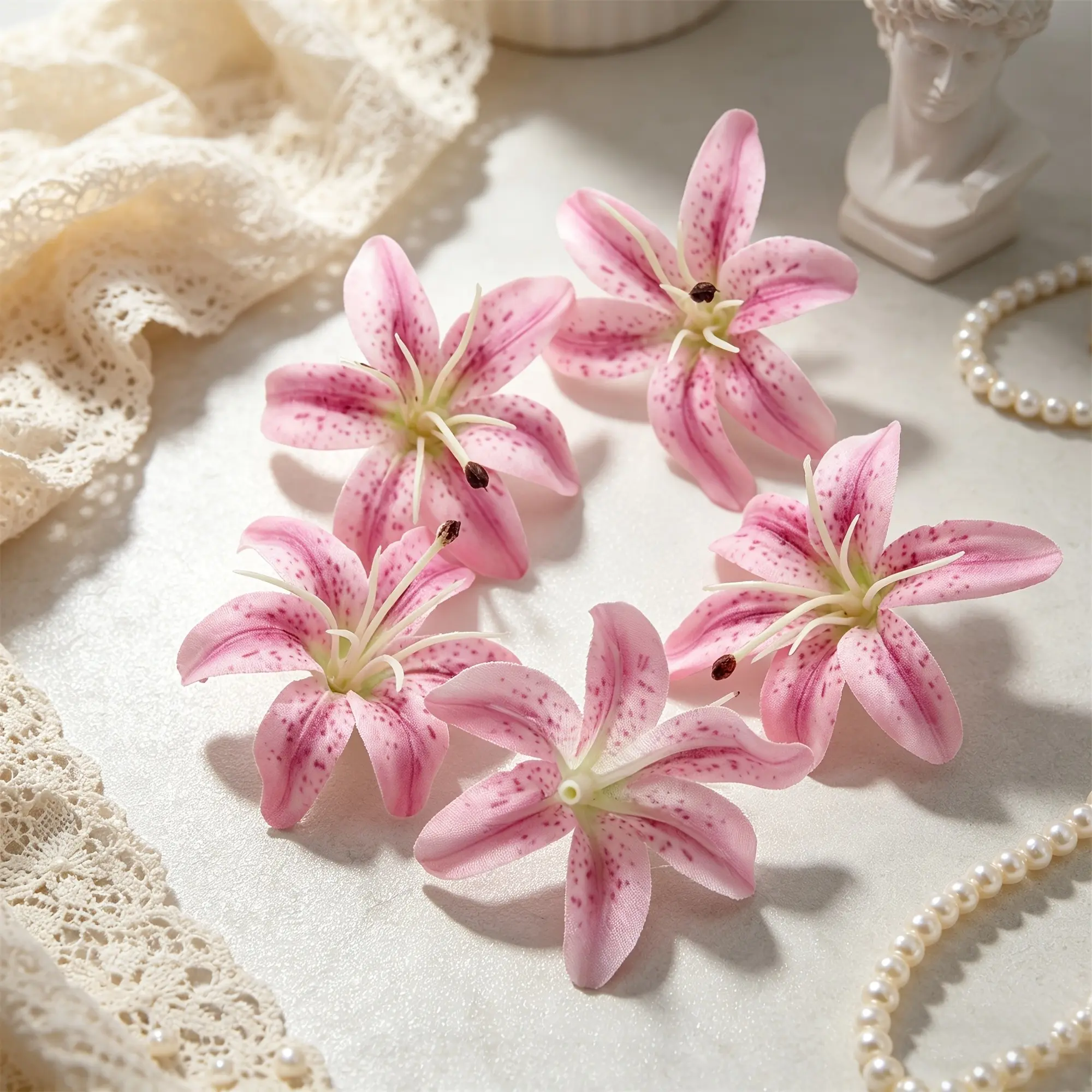 5/10/20pcs 2.36inch Multicolor Artificial Lily Heads, Realistic Fake Lily Flowers for Crafts, DIY Flower Decor, Artificial Flower Decoration, Floral Arrangements, Wedding Bouquets, Home Decor