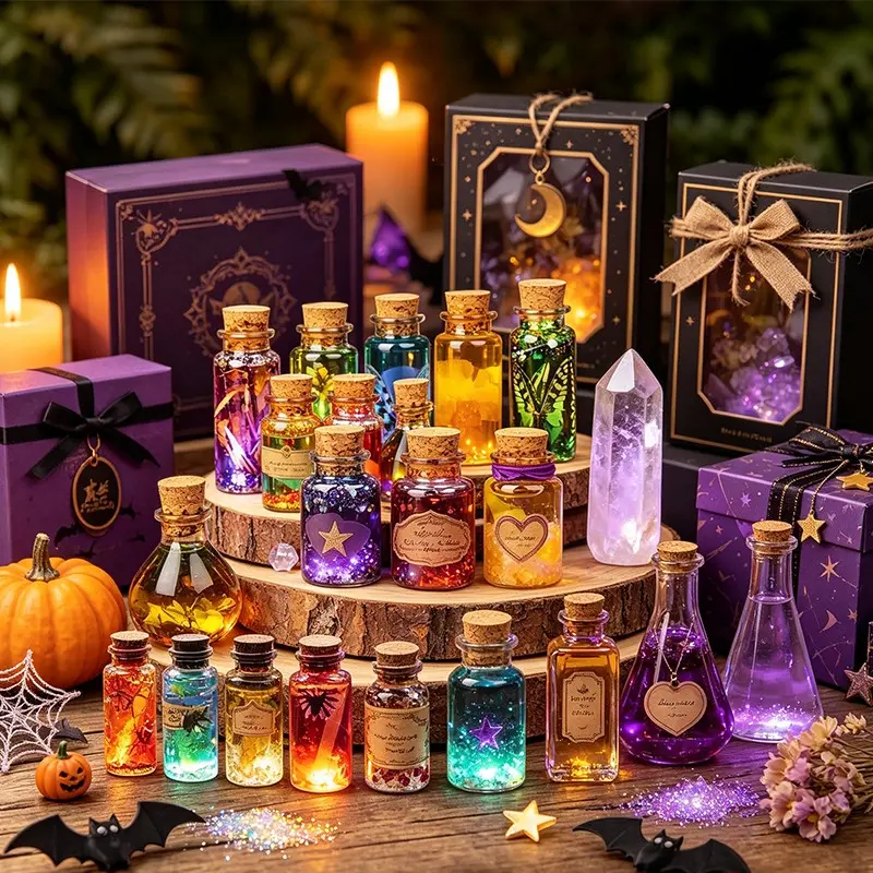 Handmade Mystic Aesthetic Spell Bottle, Wizard Potion Decor, Dark Academy Room Decoration, Perfect Gift for Witchcraft Enthusiasts