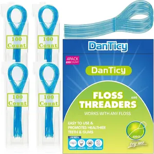 Oral Dental Floss Threaders - Durable for Braces, Bridges, Teens' Daily Sensitive Mouth Care - 400PCS (4Pack)