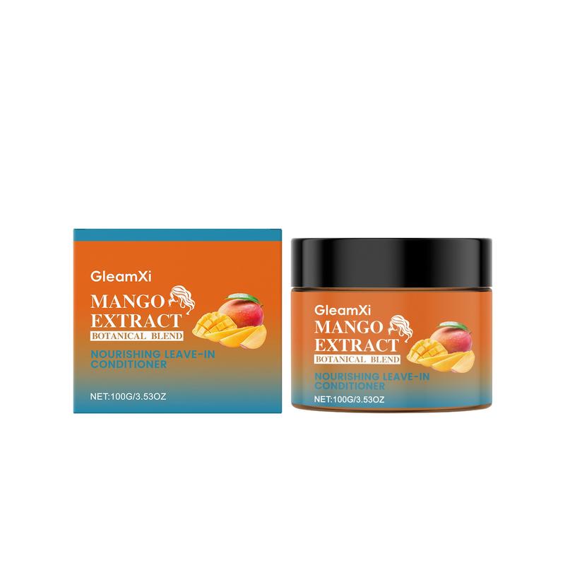 Gleamxi Mango Leave-In Conditioner for Smooth and Hydrated Hair, No Rinse Hydrating Scalp Treatment for Easy Hair Care