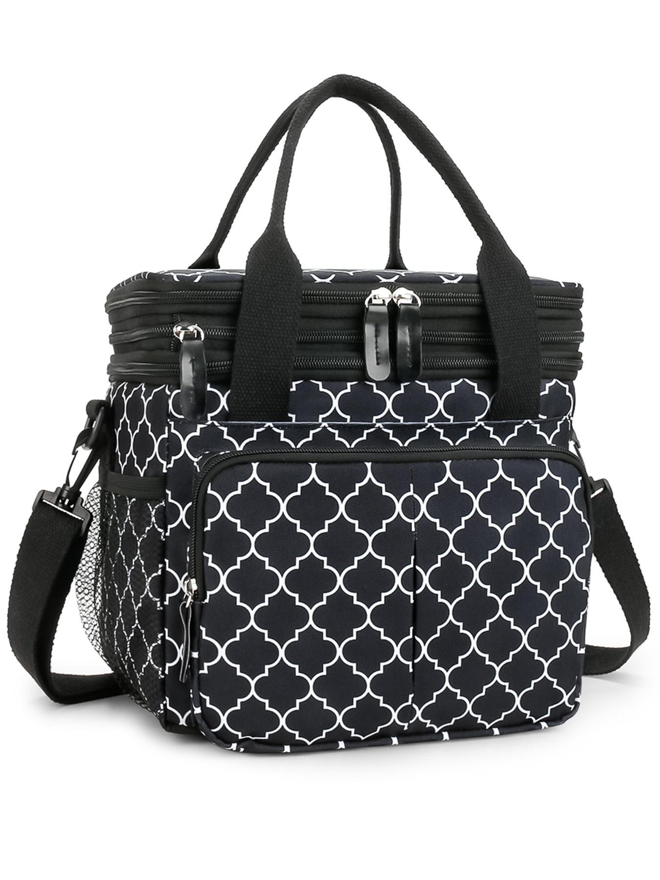 Fashionable All Over Print Lunch Bag,  Lunch Bag for Women, Summer Large Capacity Waterproof Lunch Bag with Adjustable Strap & Pocket, Lunch Box Cooler Bag for Outdoor As Gift for Fall 2024, Fall Outfits, Fall Freshness